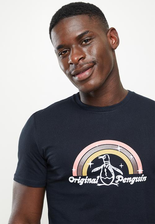 Original Penguin - Penguin rainbow T-shirt - true black