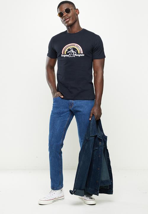 Original Penguin - Penguin rainbow T-shirt - true black