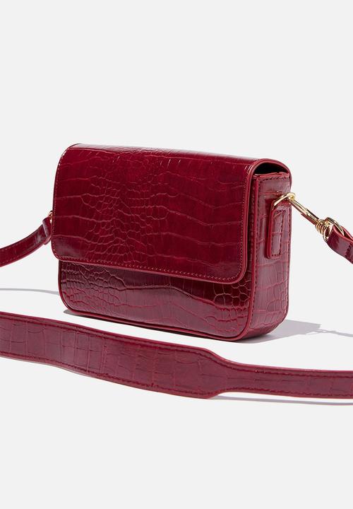 Rubi - Lexi cross textured body bag - burgundy