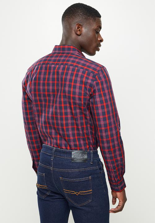 POLO - Men medium check long sleeve shirt - multi 
