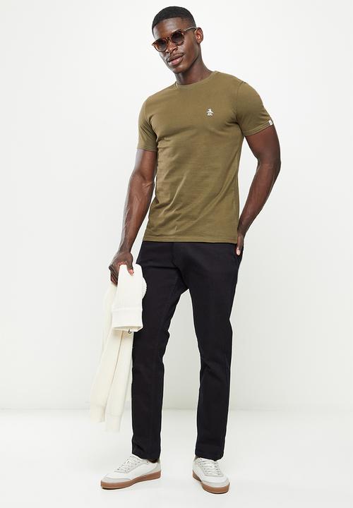 Original Penguin - Embroidered logo T-shirt - rifle green