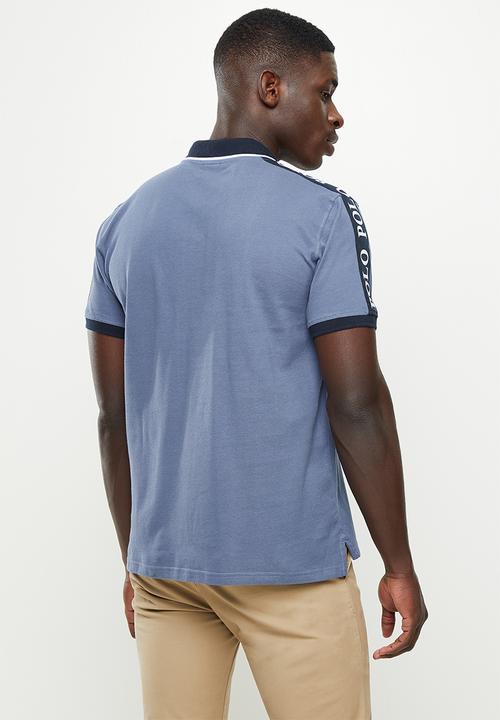 POLO - Mns taped big pony short sleeve golfer - blue
