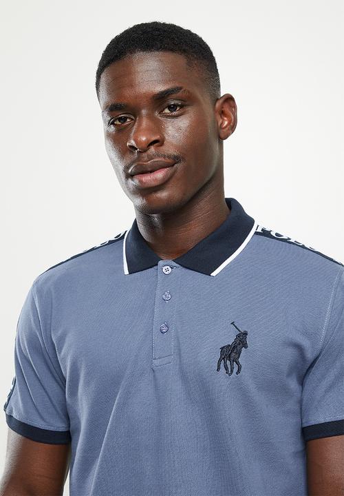 POLO - Mns taped big pony short sleeve golfer - blue