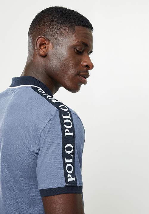 POLO - Mns taped big pony short sleeve golfer - blue
