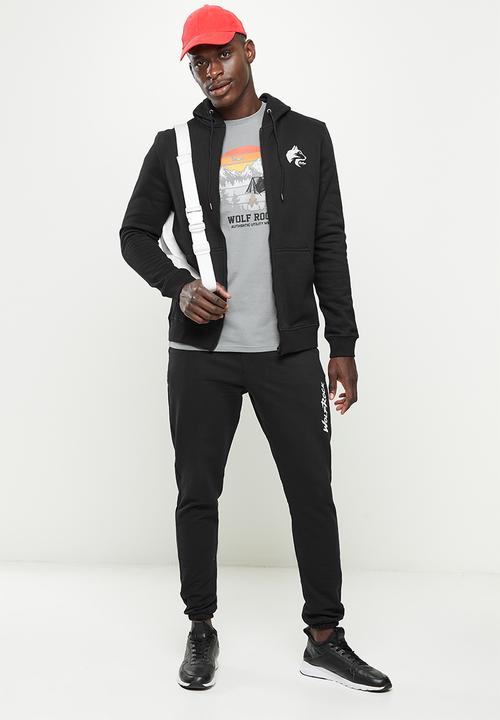 Wolf Rock - Core zip through - black