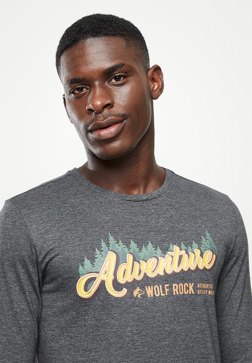 Wolf Rock - In the woods long sleeve - charcoal melange
