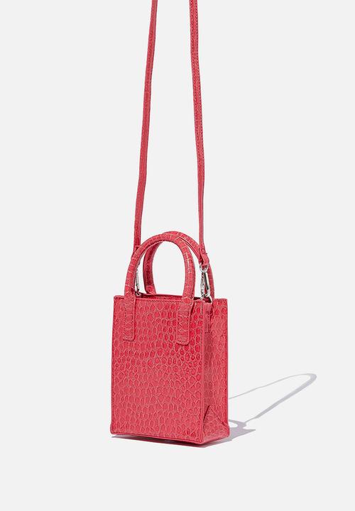 Rubi - Morgan cross body bag - pink pebble texture