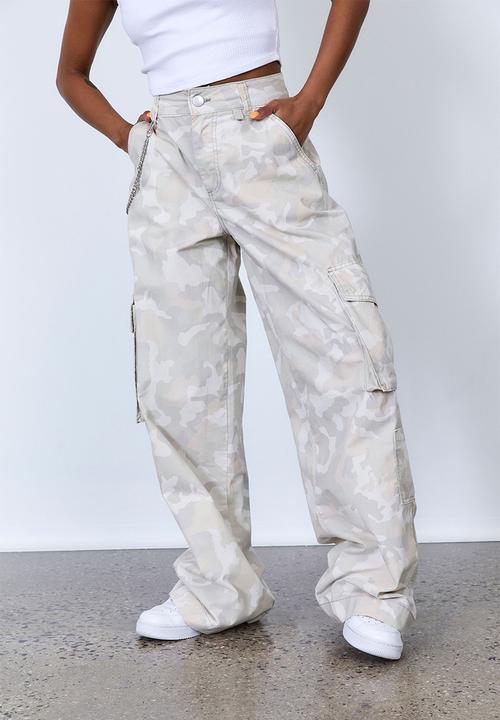 Hype woven cargo pant neutral camo Factorie Trousers