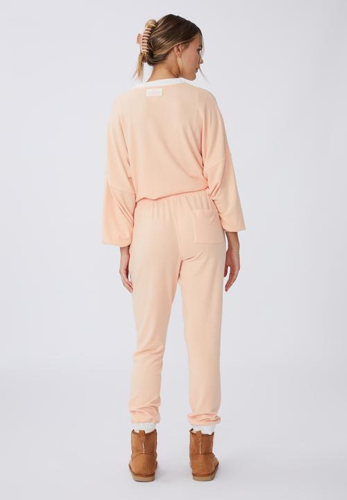 Cotton On - Super soft slim boxer pant - peach/white tipping
