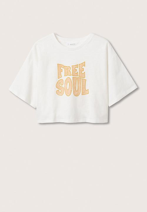 MANGO - T-shirt freesoul  - white