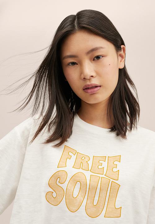 MANGO - T-shirt freesoul  - white