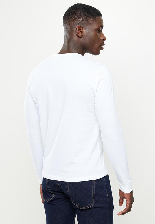 POLO - Men big pony long sleeve tee - white