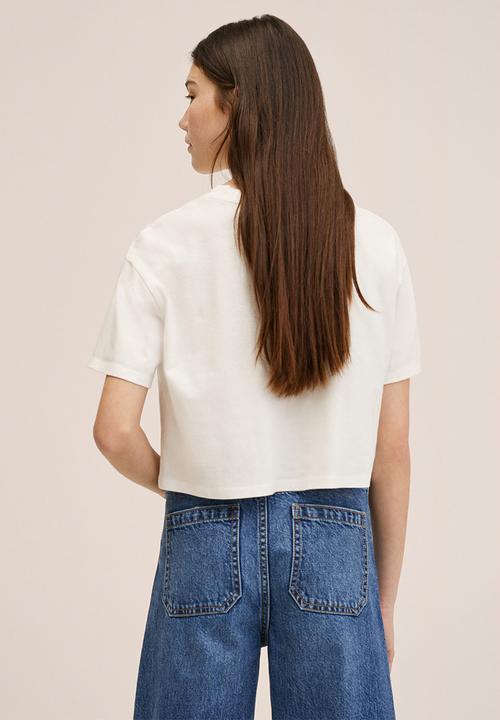 MANGO - T-shirt rolling - white