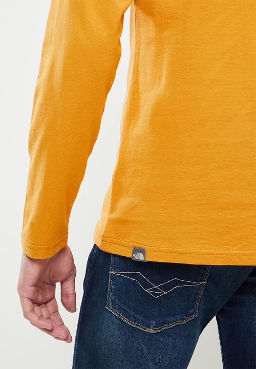 The North Face - M long sleeve red box tee - orange 