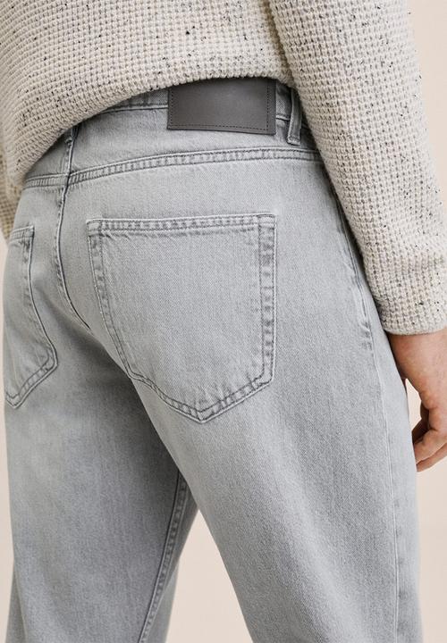 MANGO - Ben tapered-fit jeans - grey denim
