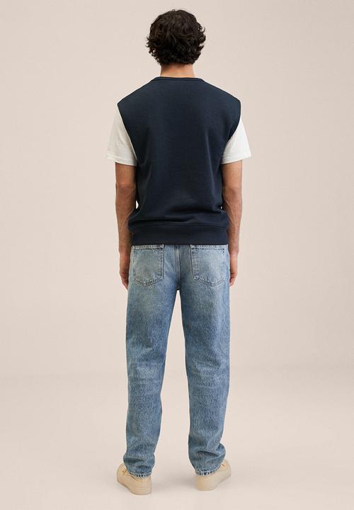 MANGO - Mauro Cotton Sweatshirt Vest - dark navy