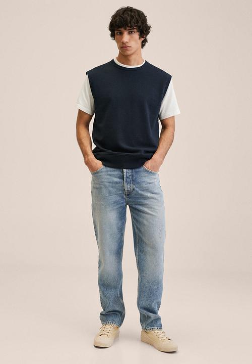MANGO - Mauro Cotton Sweatshirt Vest - dark navy