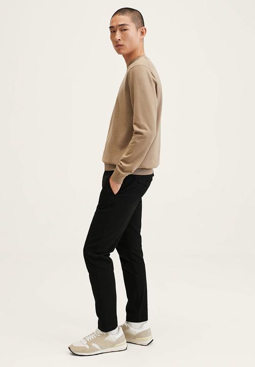 MANGO - Prato tapered crop pants - black