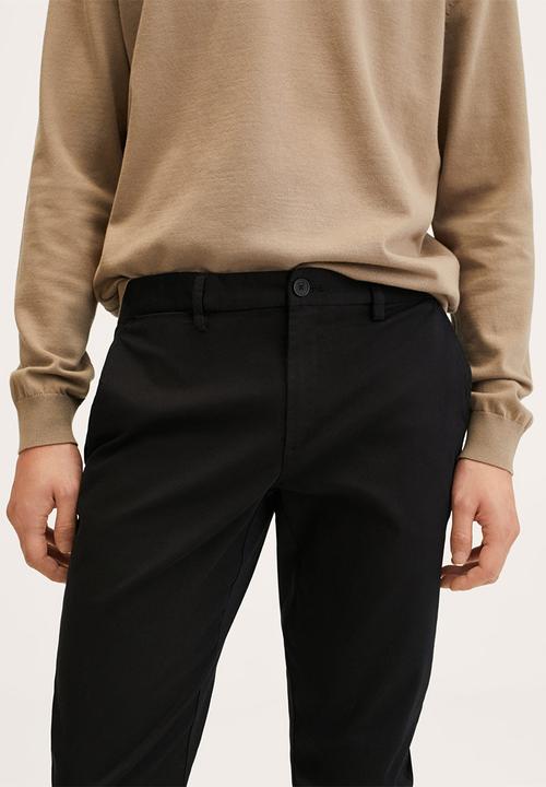 MANGO - Prato tapered crop pants - black