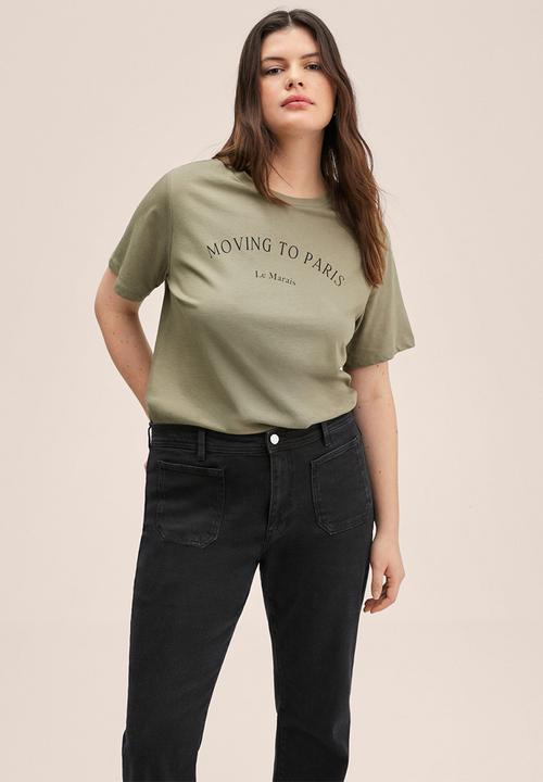 MANGO - Plus T-shirt pstilu2 - beige/khaki