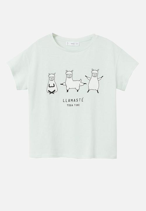 MANGO - T-shirt funny - green