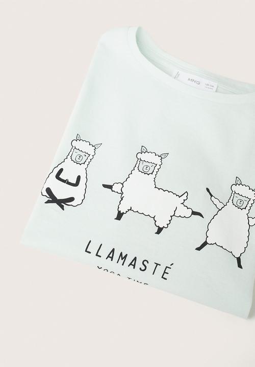 MANGO - T-shirt funny - green