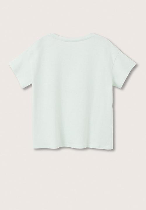 MANGO - T-shirt funny - green