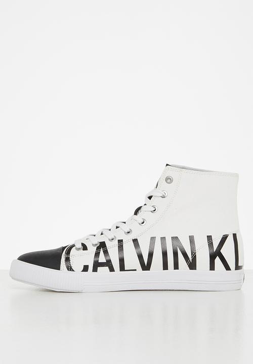 Calvin Klein - Ck vulcanized mid sneaker logo mens - white