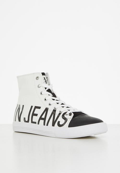Calvin Klein - Ck vulcanized mid sneaker logo mens - white