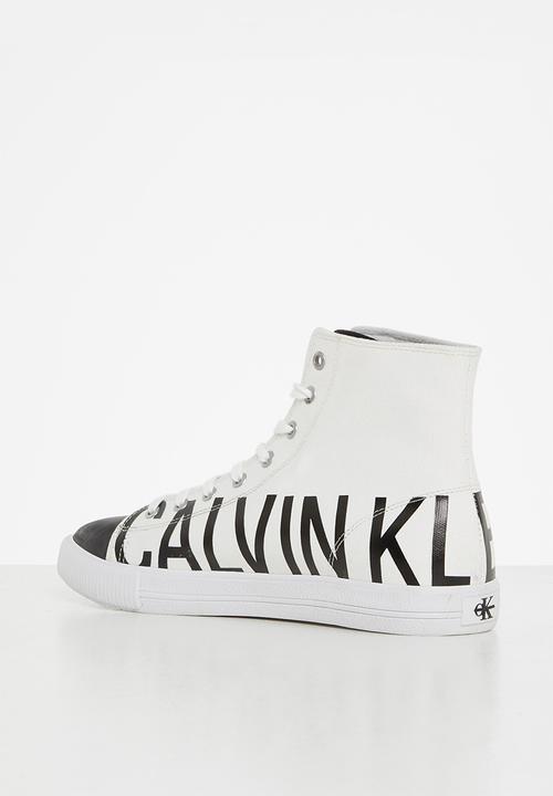 Calvin Klein - Ck vulcanized mid sneaker logo mens - white