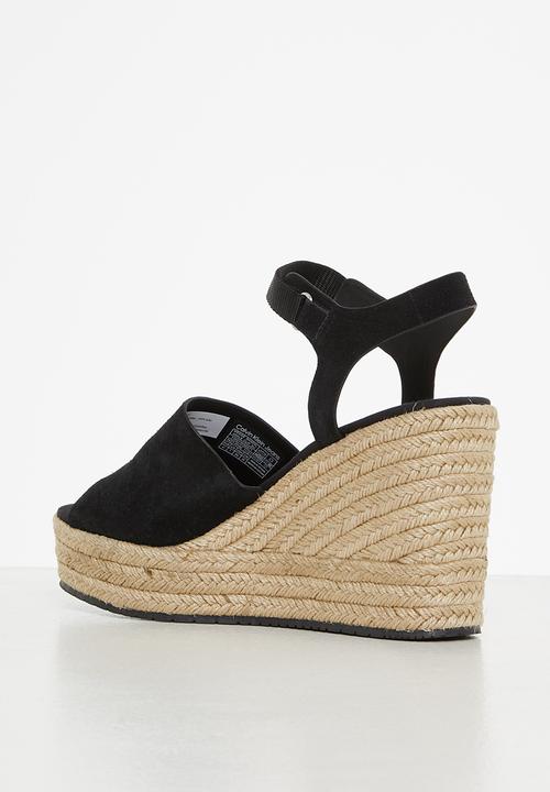 Calvin Klein - Wedge sandal ankle clip su - black
