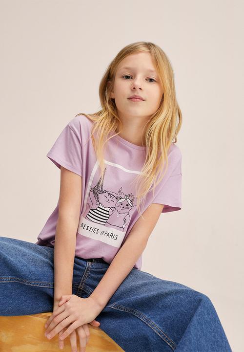 MANGO - T-shirt funny - purple