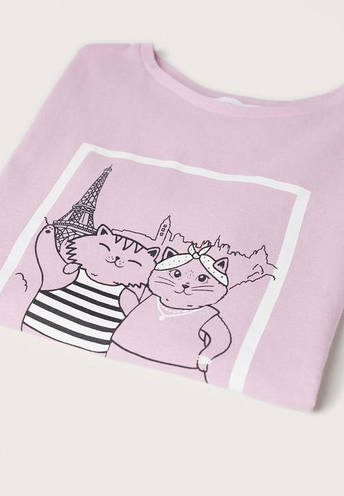 MANGO - T-shirt funny - purple