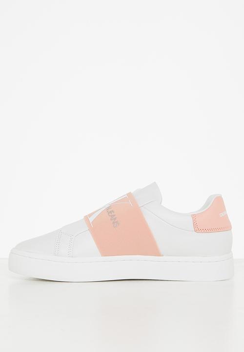 Calvin Klein - Ck cupsole elastic sneaker womens - white & pink