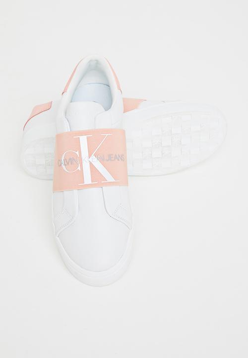 Calvin Klein - Ck cupsole elastic sneaker womens - white & pink