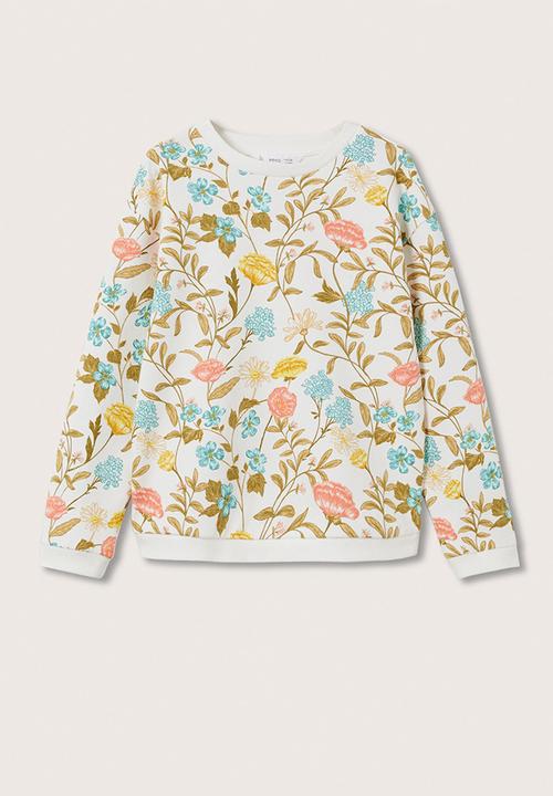 MANGO - Sweatshirt flower - white