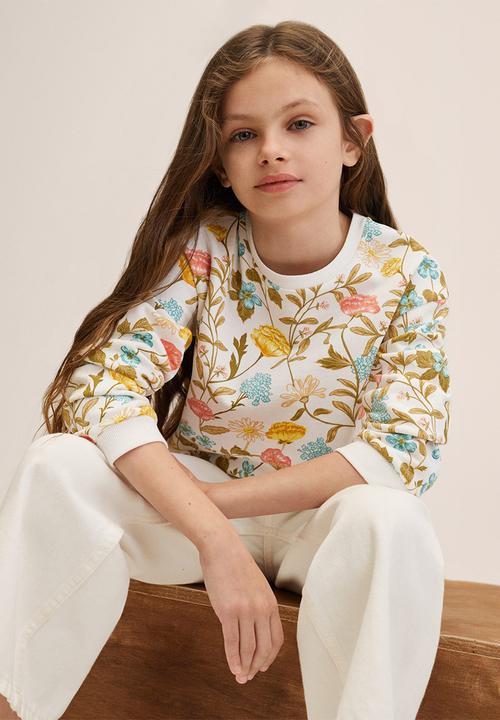 MANGO - Sweatshirt flower - white
