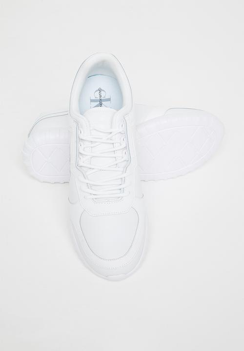 Calvin Klein - Ck runner laceup sneaker eva leather mens - white