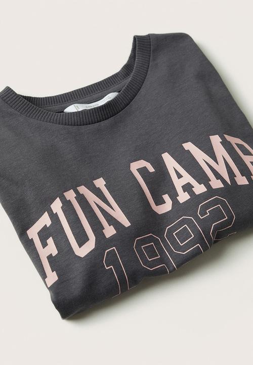 MANGO - T-shirt college - grey