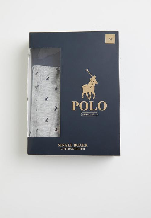 POLO - Men aop pony knit boxer - grey