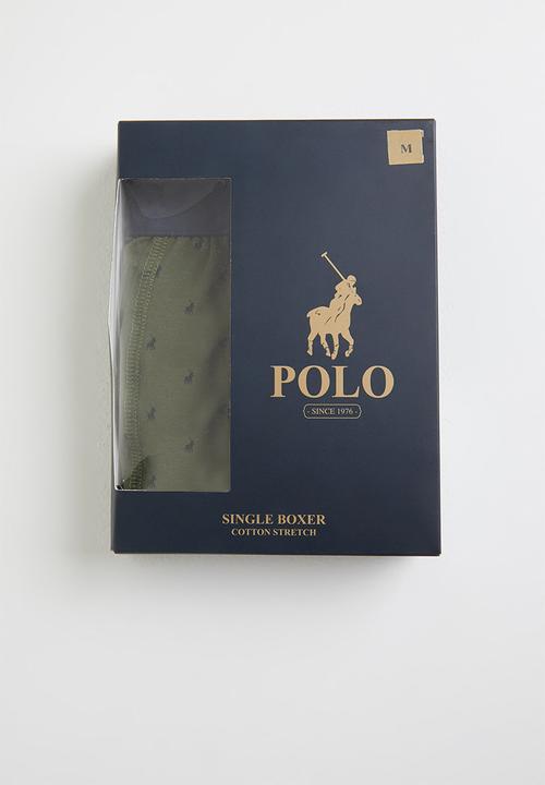 POLO - Men aop pony knit boxer - olive