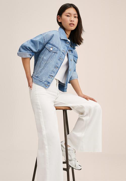 MANGO - Jeans flowy - white