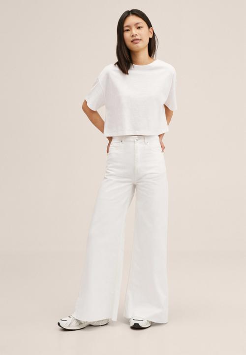 MANGO - Jeans flowy - white