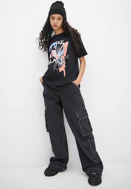 Blake - Graphic oversized tee - black