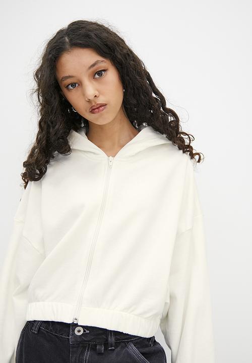 Blake - Zip thru hoodie - ecru