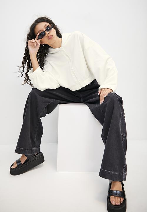 Blake - Zip thru hoodie - ecru