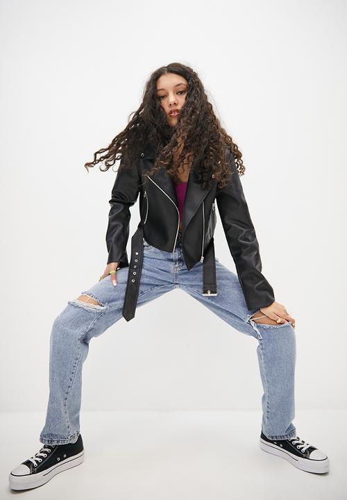 Blake - Pu biker - black