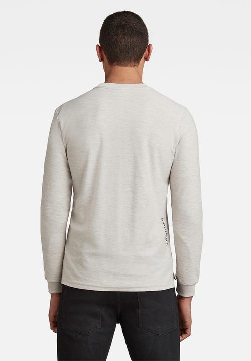 G-STAR - Textured stitch sweater r t long sleeve - milk