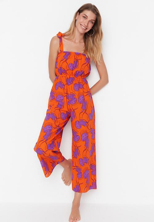 Trendyol - Jellyfish patterned jumpsuit - orange