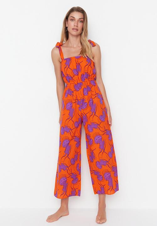 Trendyol - Jellyfish patterned jumpsuit - orange